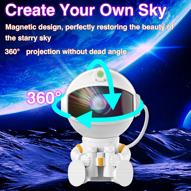 Astronauta projetor galáxia estrelada luzes da noite para o quarto led nebulosa