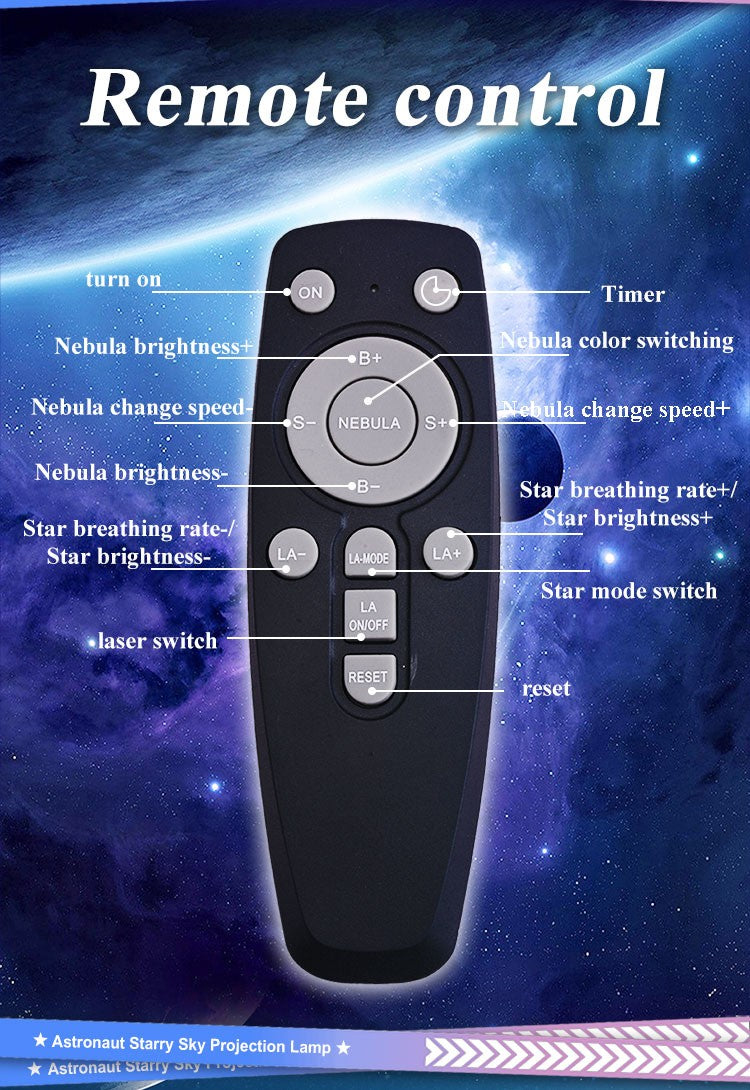 Astronauta projetor galáxia estrelada luzes da noite para o quarto led nebulosa