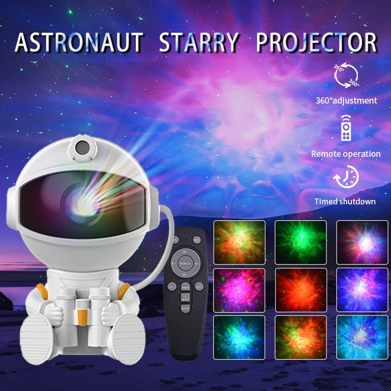Astronauta projetor galáxia estrelada luzes da noite para o quarto led nebulosa